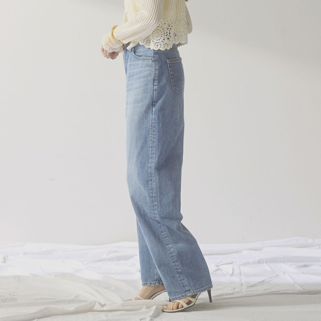 SOMETHING [サムシング] CLAUDIA ヌーボーカーブデニムパンツ [STG19] 56 L.BLUE