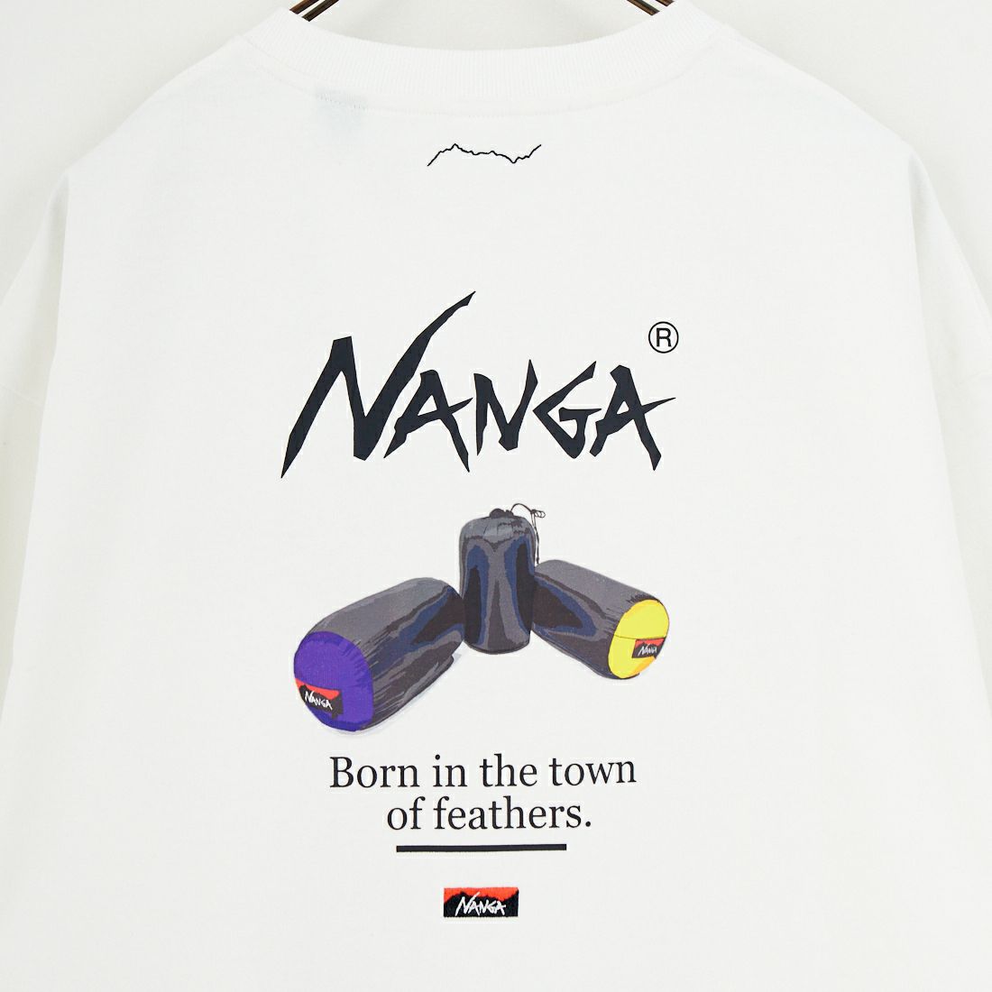 JEANSFACTORY × NANGA [ジーンズファクトリー × ナンガ] 別注 ルーズフィット NEBUKUROバックプリント ドローコードTシャツ [NW26SS-JF8] WHITE