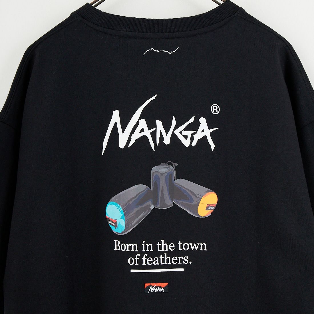 JEANSFACTORY × NANGA [ジーンズファクトリー × ナンガ] 別注 ルーズフィット NEBUKUROバックプリント ドローコードTシャツ [NW26SS-JF8] BLACK