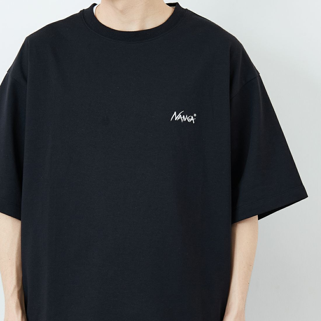 JEANSFACTORY × NANGA [ジーンズファクトリー × ナンガ] 別注 ルーズフィット NEBUKUROバックプリント ドローコードTシャツ [NW26SS-JF8] BLACK
