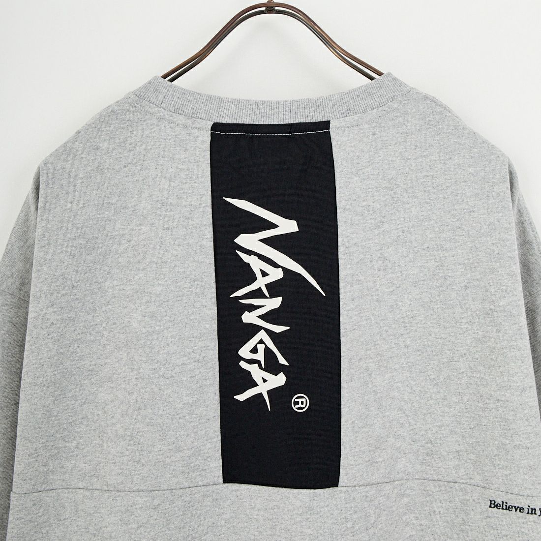 JEANSFACTORY × NANGA [ジーンズファクトリー × ナンガ] 別注 ルーズフィット メッシュ切替え ドローコードTシャツ [NW26SS-JF7] GRAY