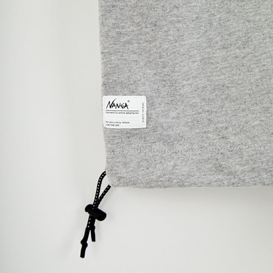 JEANSFACTORY × NANGA [ジーンズファクトリー × ナンガ] 別注 ルーズフィット メッシュ切替え ドローコードTシャツ [NW26SS-JF7] GRAY