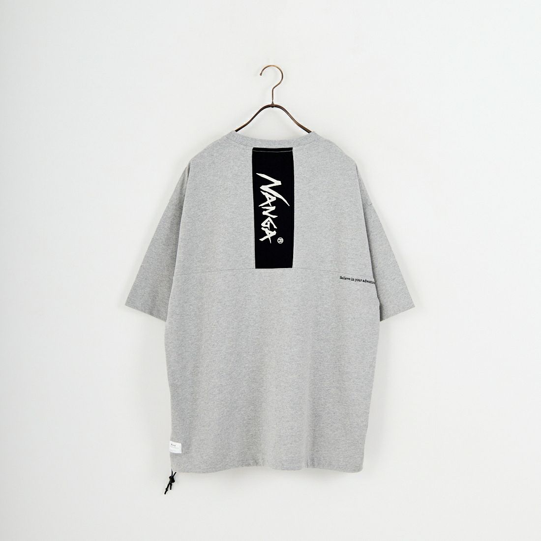 JEANSFACTORY × NANGA [ジーンズファクトリー × ナンガ] 別注 ルーズフィット メッシュ切替え ドローコードTシャツ [NW26SS-JF7] GRAY