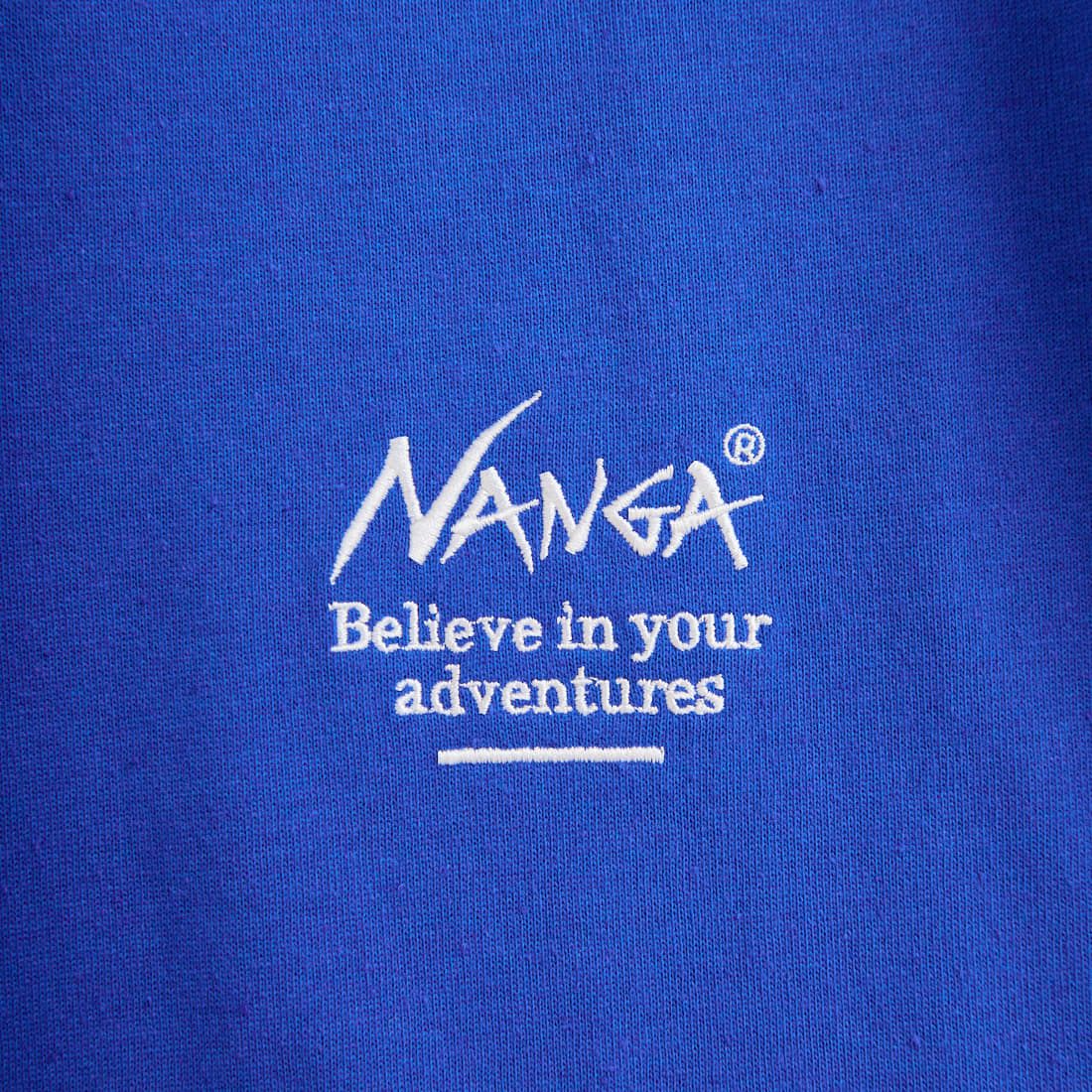 JEANSFACTORY × NANGA [ジーンズファクトリー × ナンガ] 別注 ルーズフィット スクエアロゴバックプリント ドローコードTシャツ [NW26SS-JF6] BLUE