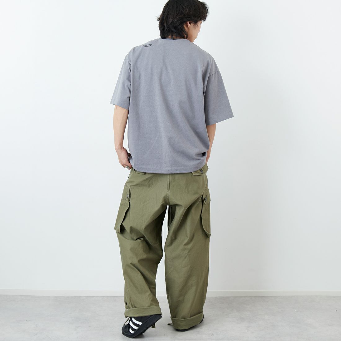 JEANSFACTORY × NANGA [ジーンズファクトリー × ナンガ] 別注 ルーズフィット ドローコードポケットTシャツ [NW26SS-JF5] CHARCOAL