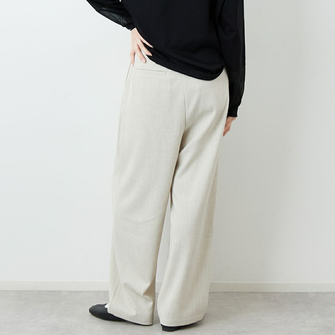 RIM.ARK [リムアーク] ドビーストライプ ダブルタックパンツ [460JSL31-0171] L/BEG