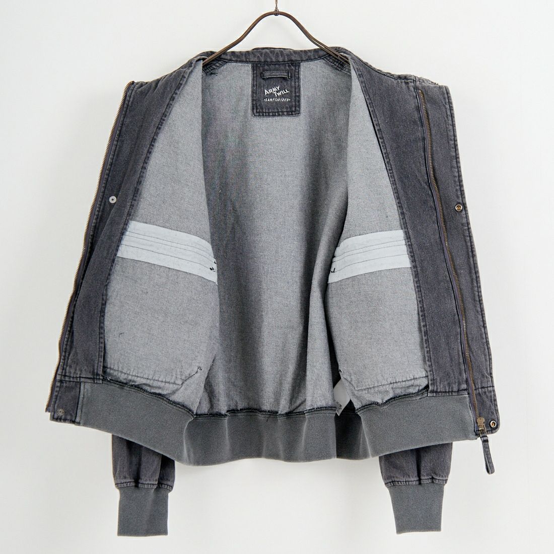 ARMY TWILL SANFORIZED [アーミーツイル サンフォライズド] 別注 ショート丈 デニムブルゾン [AM-2614502-INT-JF] BLACK