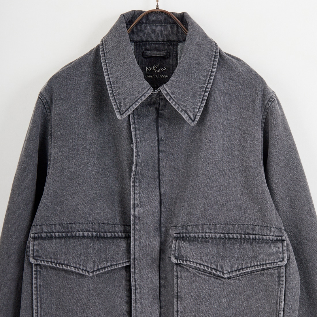 ARMY TWILL SANFORIZED [アーミーツイル サンフォライズド] 別注 ショート丈 デニムブルゾン [AM-2614502-INT-JF] BLACK