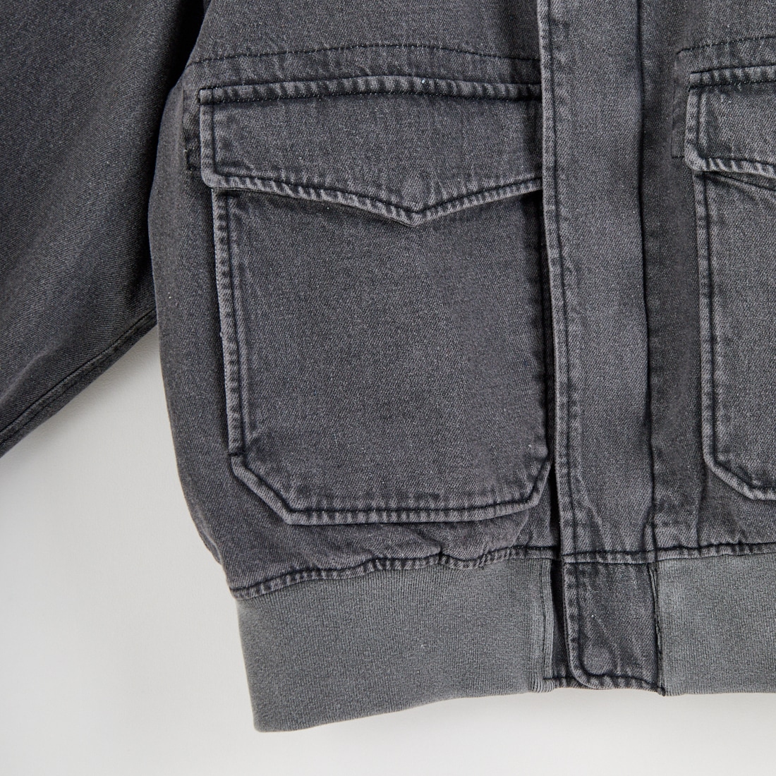 ARMY TWILL SANFORIZED [アーミーツイル サンフォライズド] 別注 ショート丈 デニムブルゾン [AM-2614502-INT-JF] BLACK