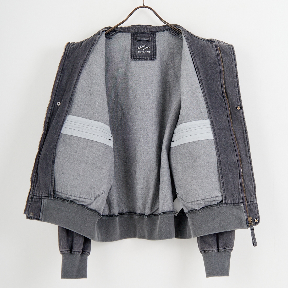 ARMY TWILL SANFORIZED [アーミーツイル サンフォライズド] 別注 ショート丈 デニムブルゾン [AM-2614502-INT-JF] BLACK