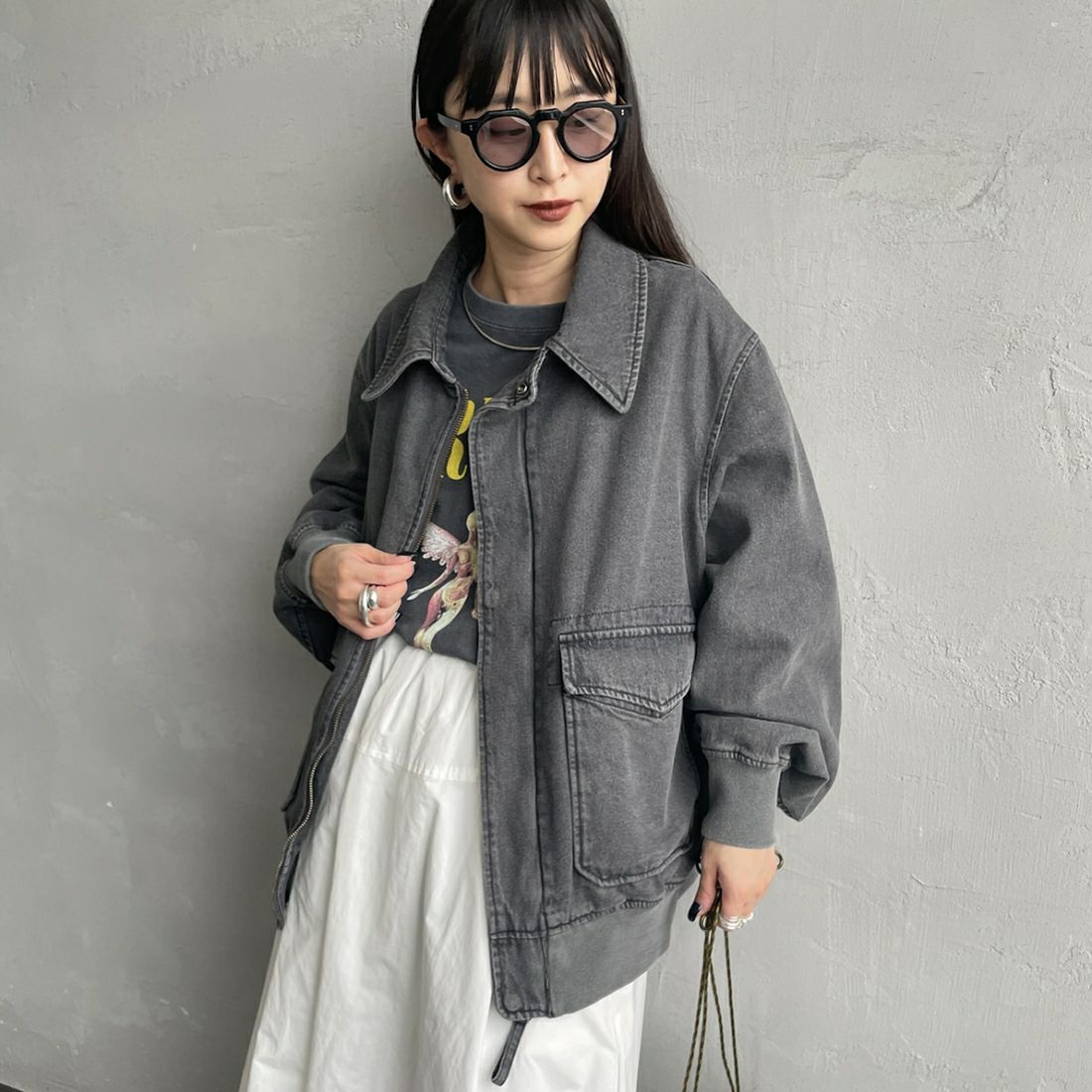 BLACK&&モデル身長：150cm 着用サイズ：S&&