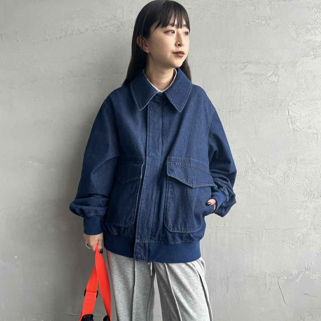 ARMY TWILL SANFORIZED [アーミーツイル サンフォライズド] 別注 ショート丈 デニムブルゾン [AM-2614502-INT-JF] BLACK