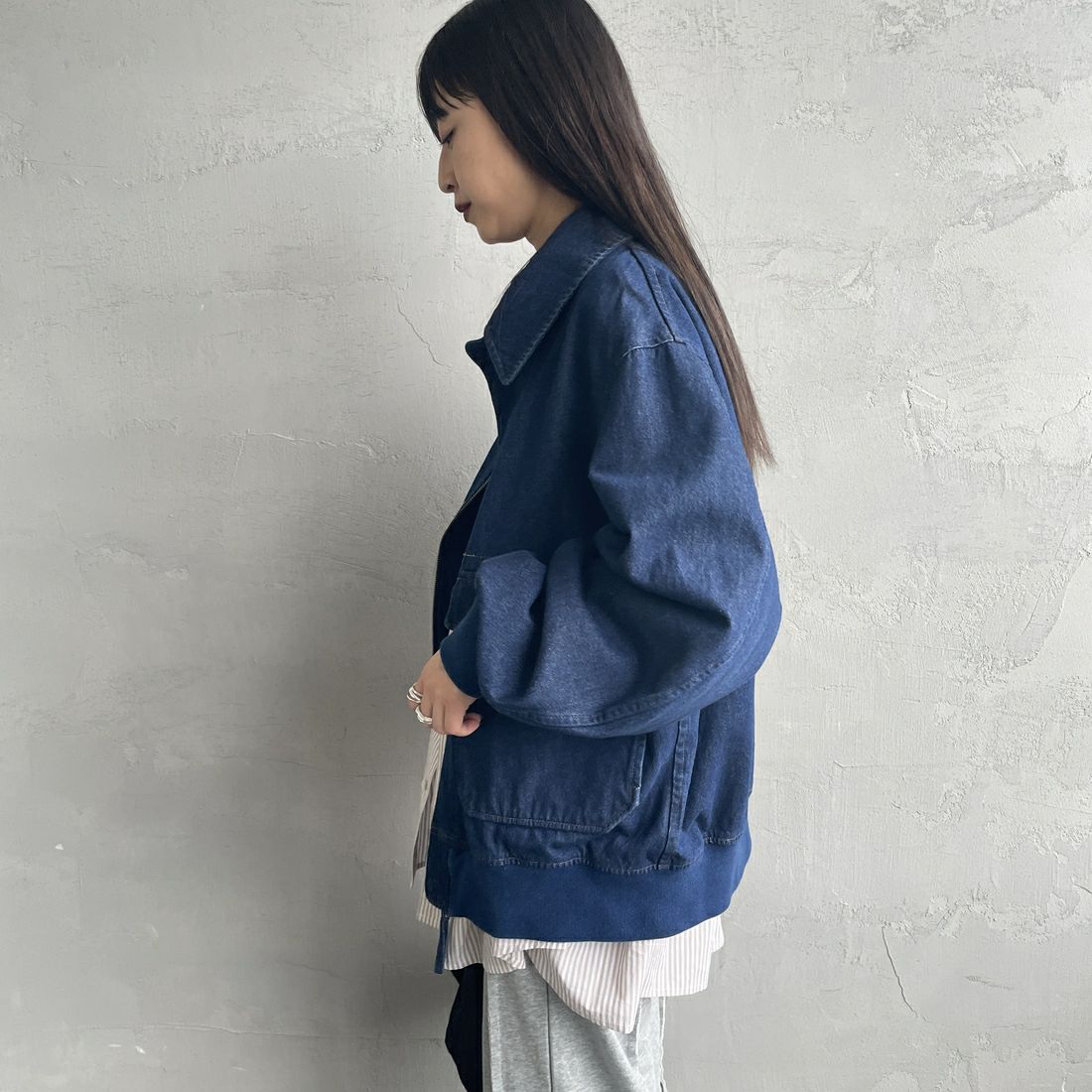 ARMY TWILL SANFORIZED [アーミーツイル サンフォライズド] 別注 ショート丈 デニムブルゾン [AM-2614502-INT-JF] BLACK