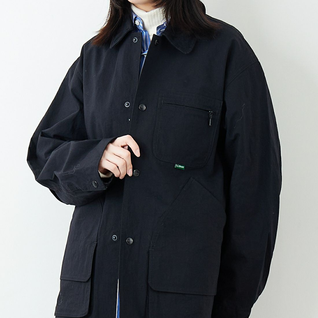 L.L.BEAN [エルエルビーン] Beans フィールドコート [6175-3033] 48 DK.CHAR &&モデル身長：162cm 着用サイズ：S&&