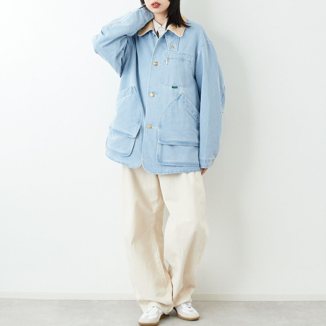 L.L.BEAN [エルエルビーン] Beans デニムフィールドコート [6175-3035] 61 FADE BL &&モデル身長：162cm 着用サイズ：S&&