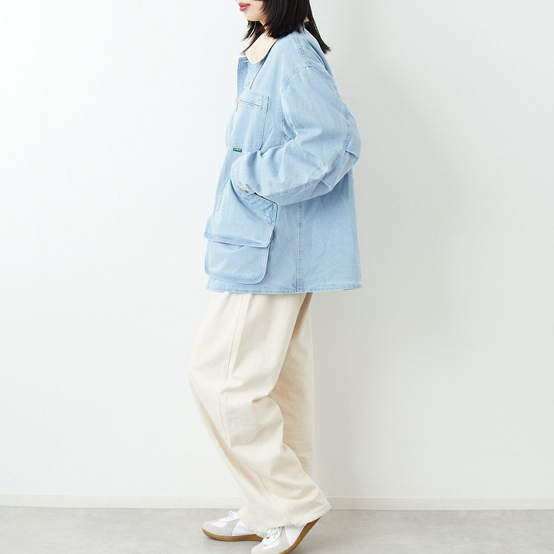L.L.BEAN [エルエルビーン] Beans デニムフィールドコート [6175-3035] 61 FADE BL &&モデル身長：162cm 着用サイズ：S&&