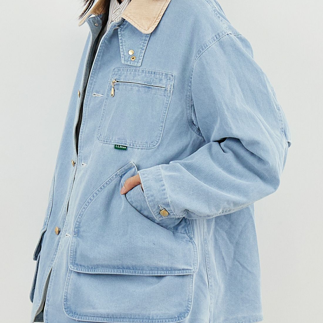 L.L.BEAN [エルエルビーン] Beans デニムフィールドコート [6175-3035] 61 FADE BL &&モデル身長：162cm 着用サイズ：S&&