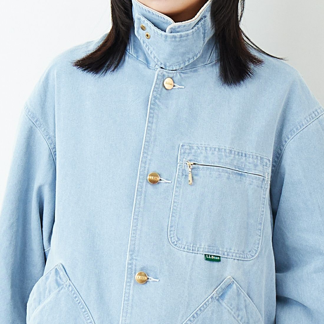 L.L.BEAN [エルエルビーン] Beans デニムフィールドコート [6175-3035] 61 FADE BL &&モデル身長：162cm 着用サイズ：S&&