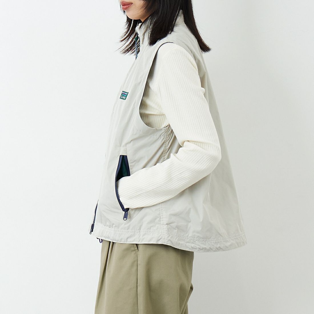 L.L.BEAN [エルエルビーン] ロクスベリーベスト [6175-3142] 24 SAND &&モデル身長：162cm 着用サイズ：M&&