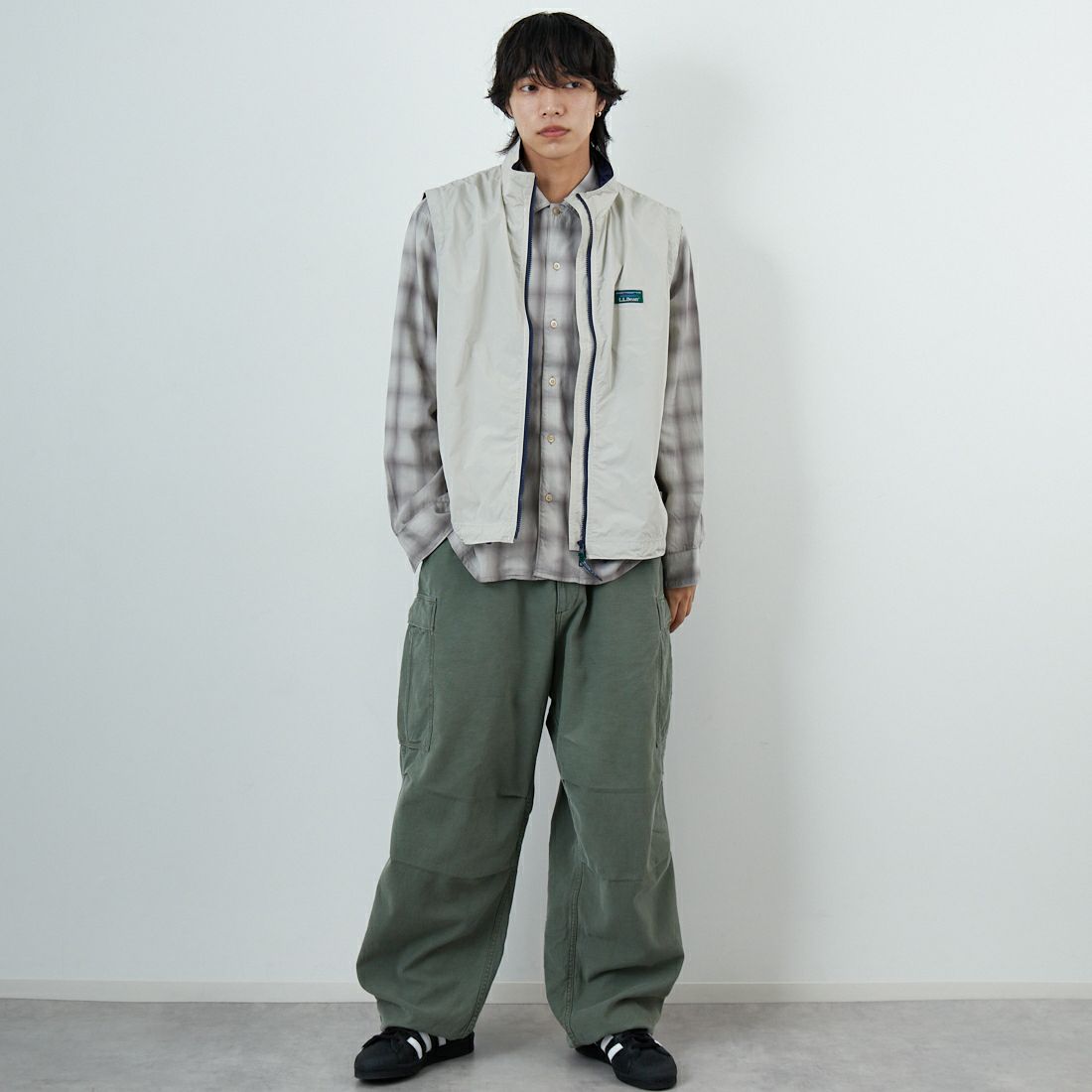 L.L.BEAN [エルエルビーン] ロクスベリーベスト [6175-3042] 24 SAND &&モデル身長：179cm 着用サイズ：L&&