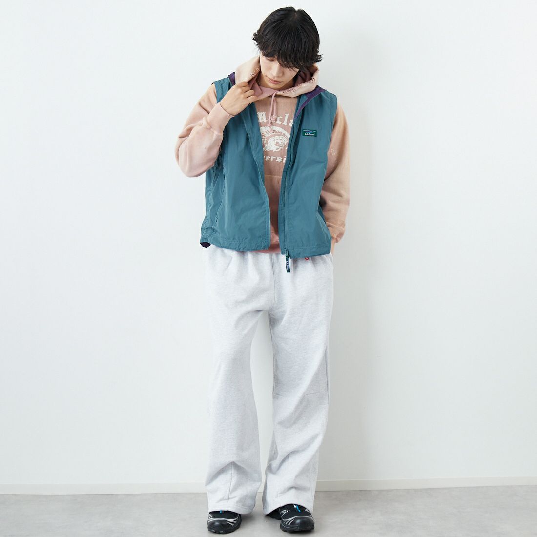 L.L.BEAN [エルエルビーン] ロクスベリーベスト [6175-3042] 43 M.GREEN &&モデル身長：179cm 着用サイズ：M&&