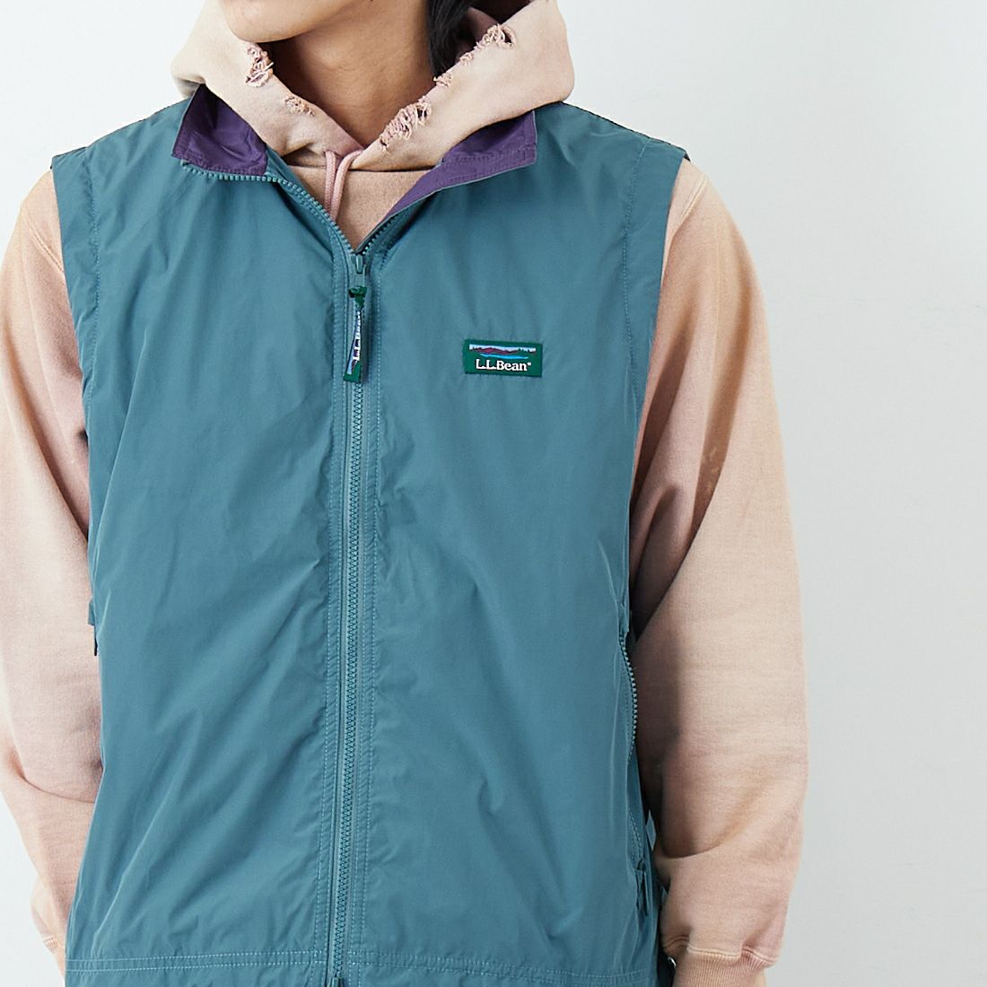 L.L.BEAN [エルエルビーン] ロクスベリーベスト [6175-3042] 43 M.GREEN &&モデル身長：179cm 着用サイズ：M&&