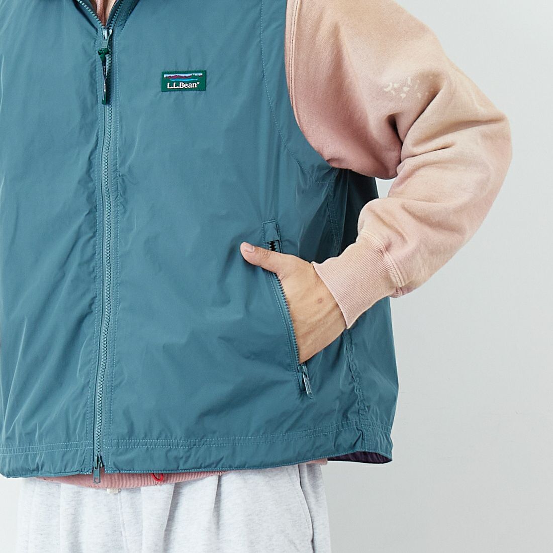 L.L.BEAN [エルエルビーン] ロクスベリーベスト [6175-3042] 43 M.GREEN &&モデル身長：179cm 着用サイズ：M&&