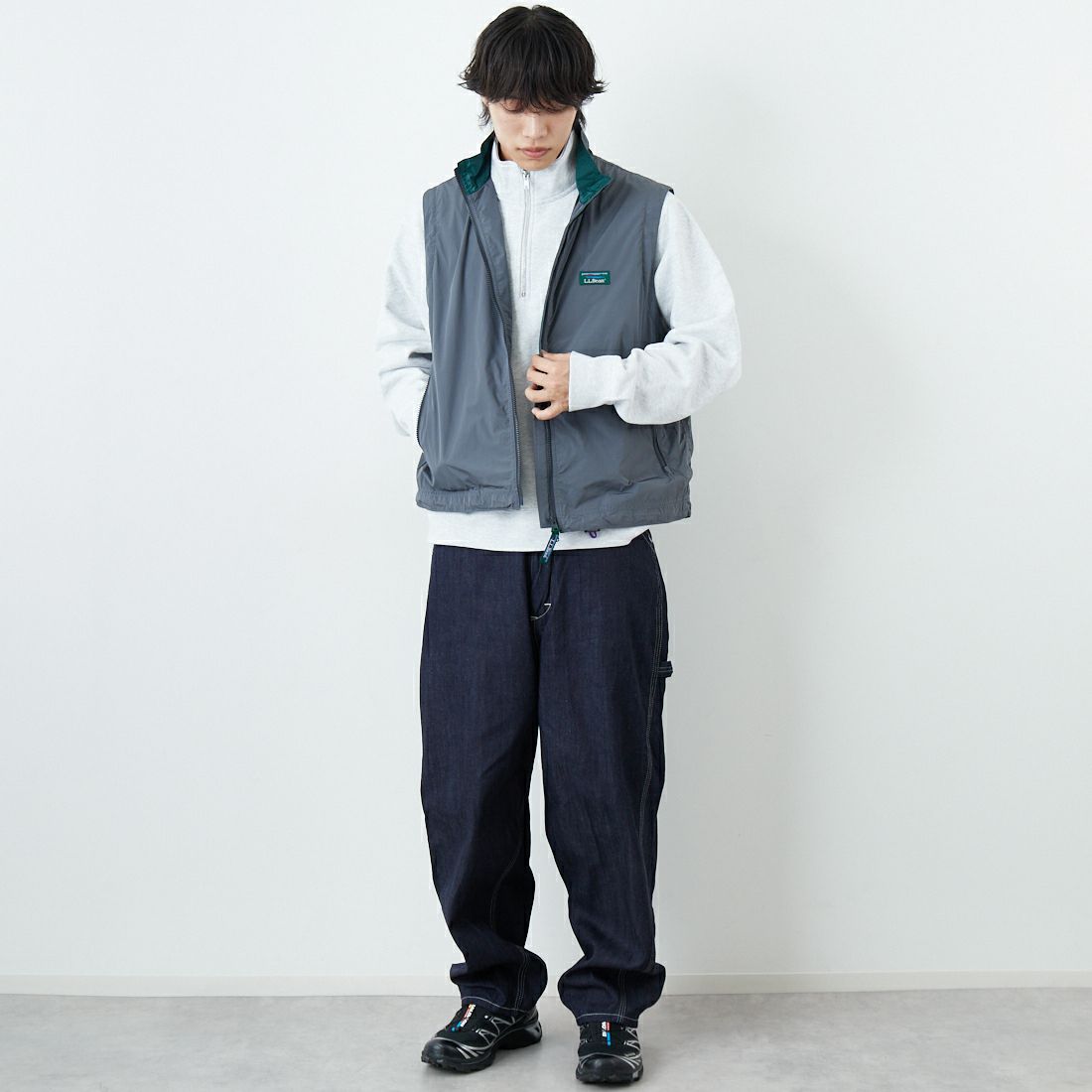 L.L.BEAN [エルエルビーン] ロクスベリーベスト [6175-3042] 48 STEEL &&モデル身長：179cm 着用サイズ：M&&