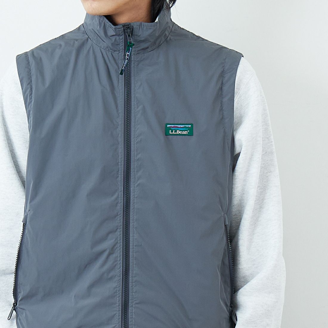 L.L.BEAN [エルエルビーン] ロクスベリーベスト [6175-3042] 48 STEEL &&モデル身長：179cm 着用サイズ：M&&