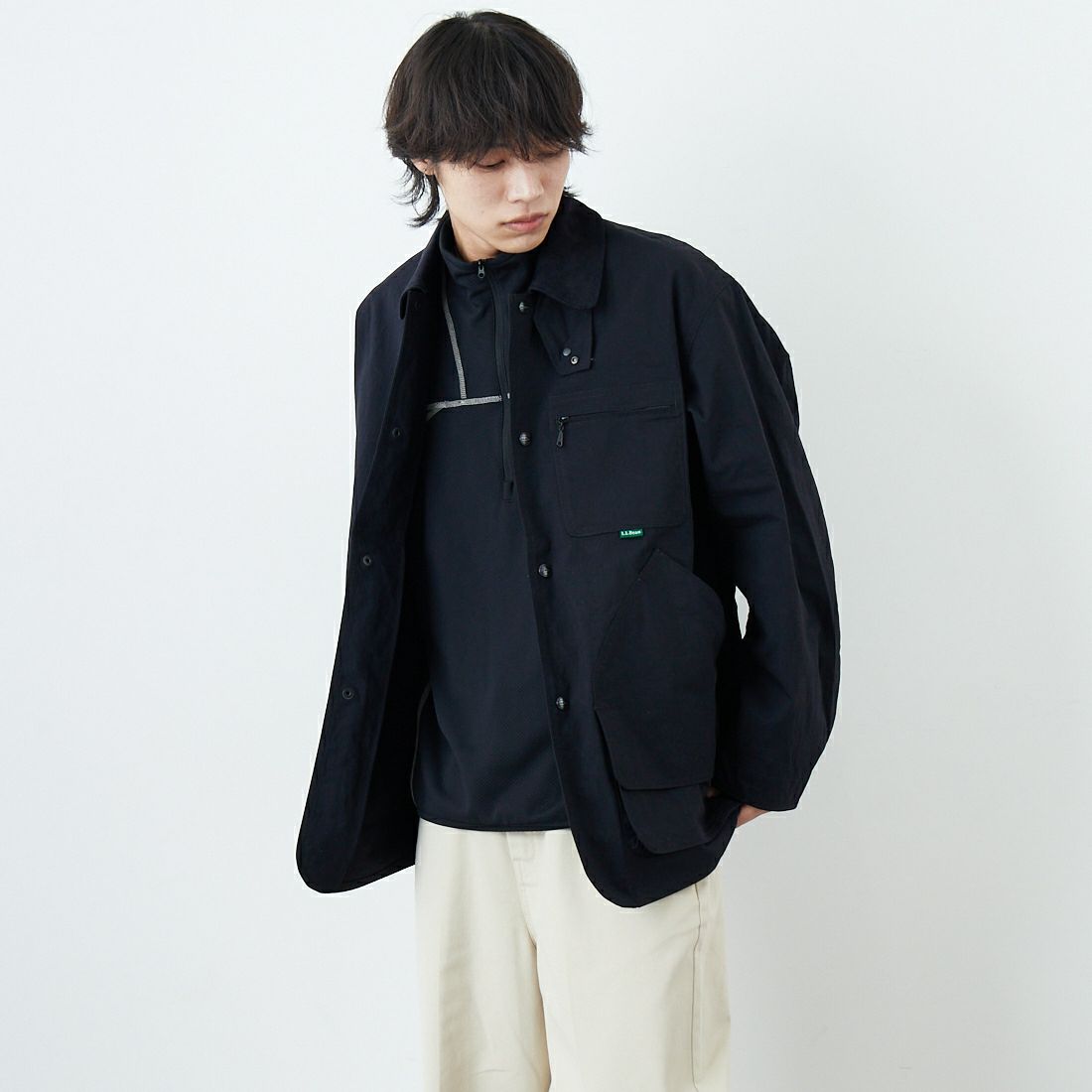 L.L.BEAN [エルエルビーン] Beans フィールドコート [6175-3033] 48 DK.CHAR &&モデル身長：179cm 着用サイズ：M&&