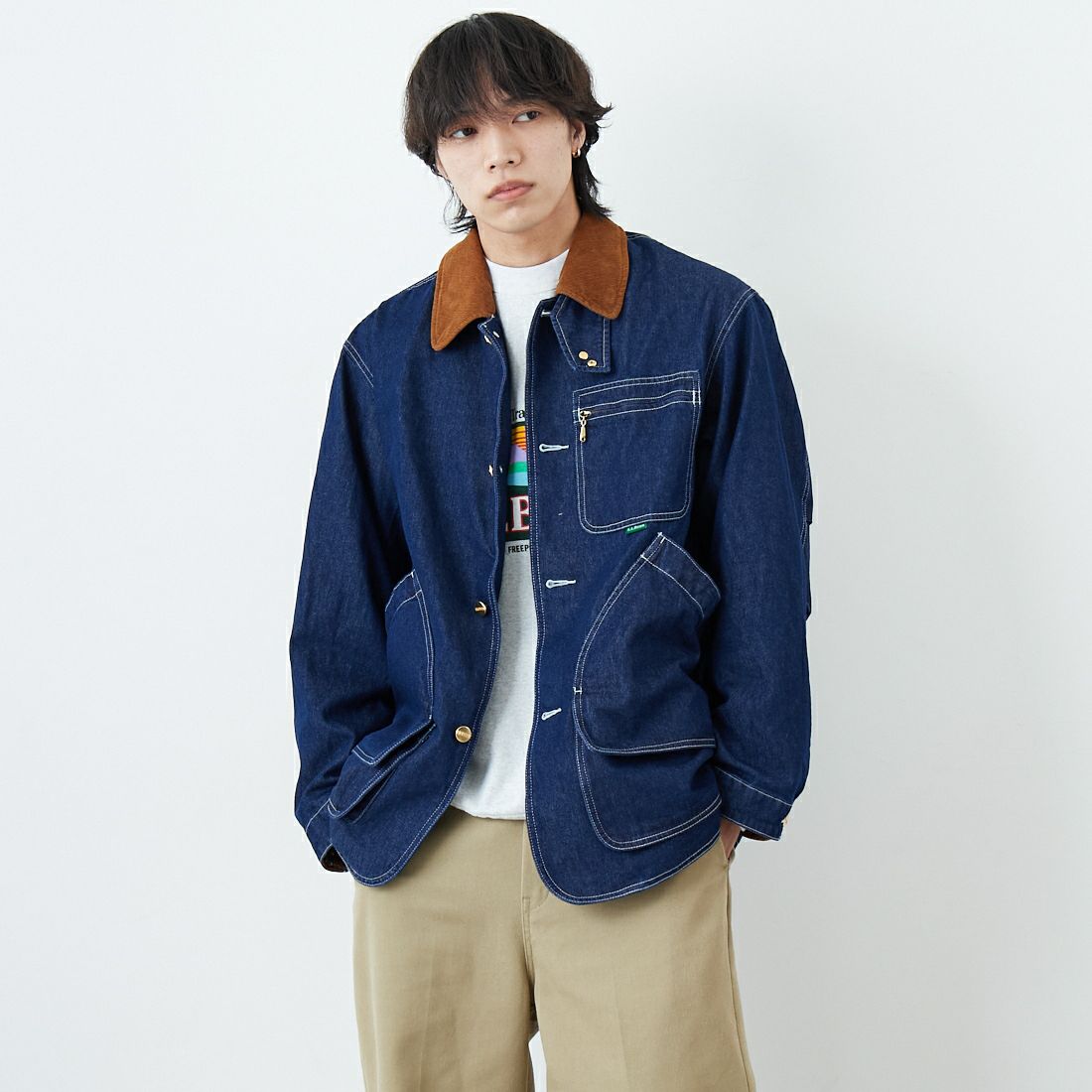 60 DARK BL&&モデル身長：179cm 着用サイズ：M&&