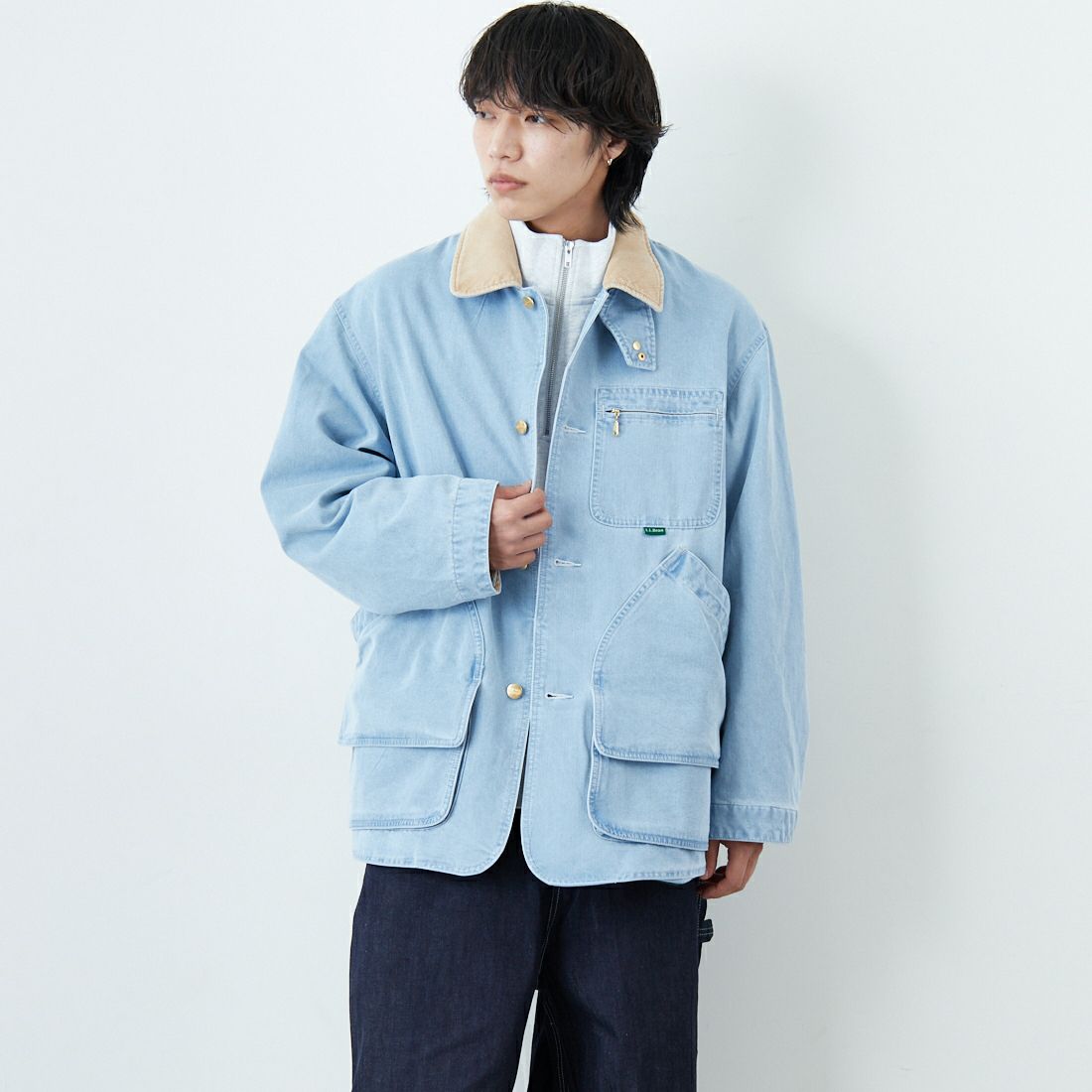 L.L.BEAN [エルエルビーン] Beans デニムフィールドコート [6175-3035] 61 FADE BL &&モデル身長：179cm 着用サイズ：L&&