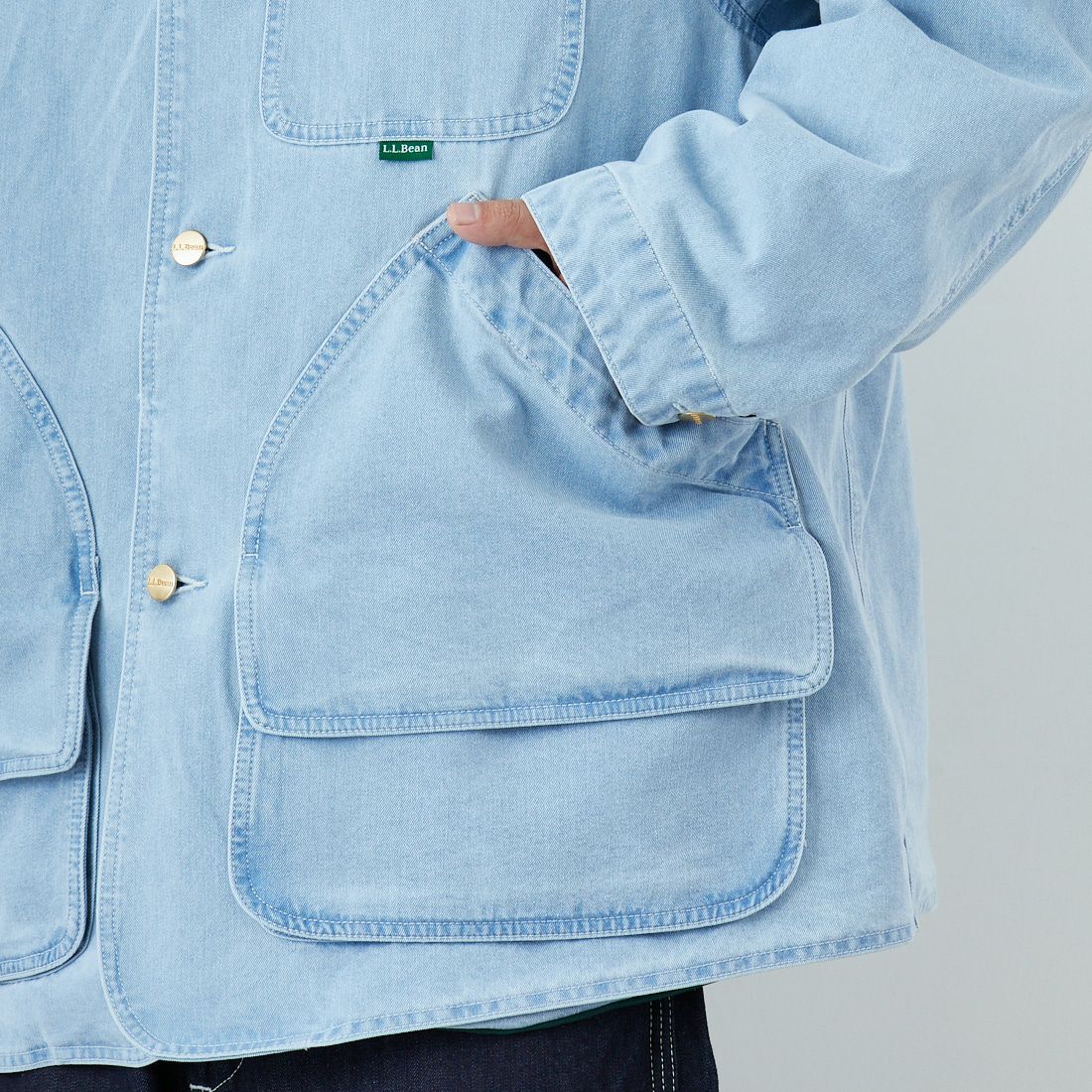 L.L.BEAN [エルエルビーン] Beans デニムフィールドコート [6175-3035] 61 FADE BL &&モデル身長：179cm 着用サイズ：L&&