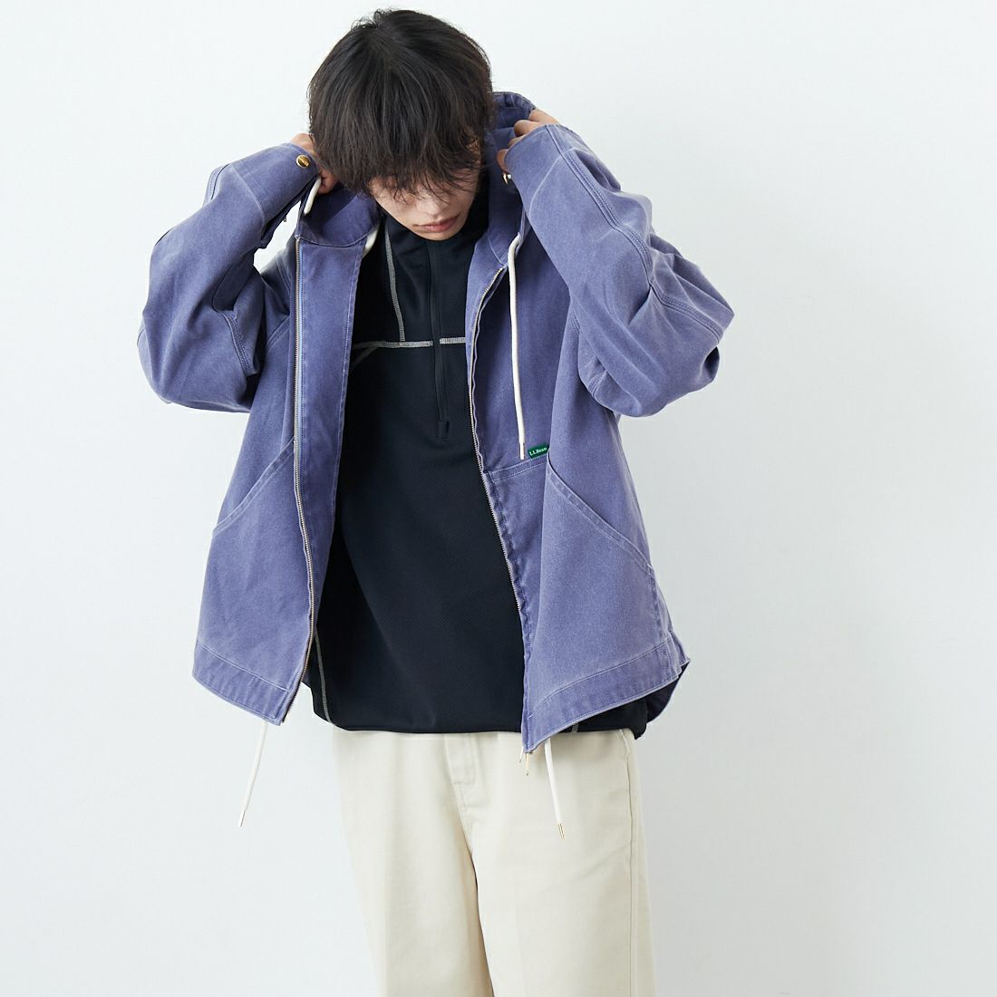 L.L.BEAN [エルエルビーン] Beans プロスペクトハーバー フーディージャケット [6175-3037] 64 F.BLUE &&モデル身長：179cm 着用サイズ：L&&