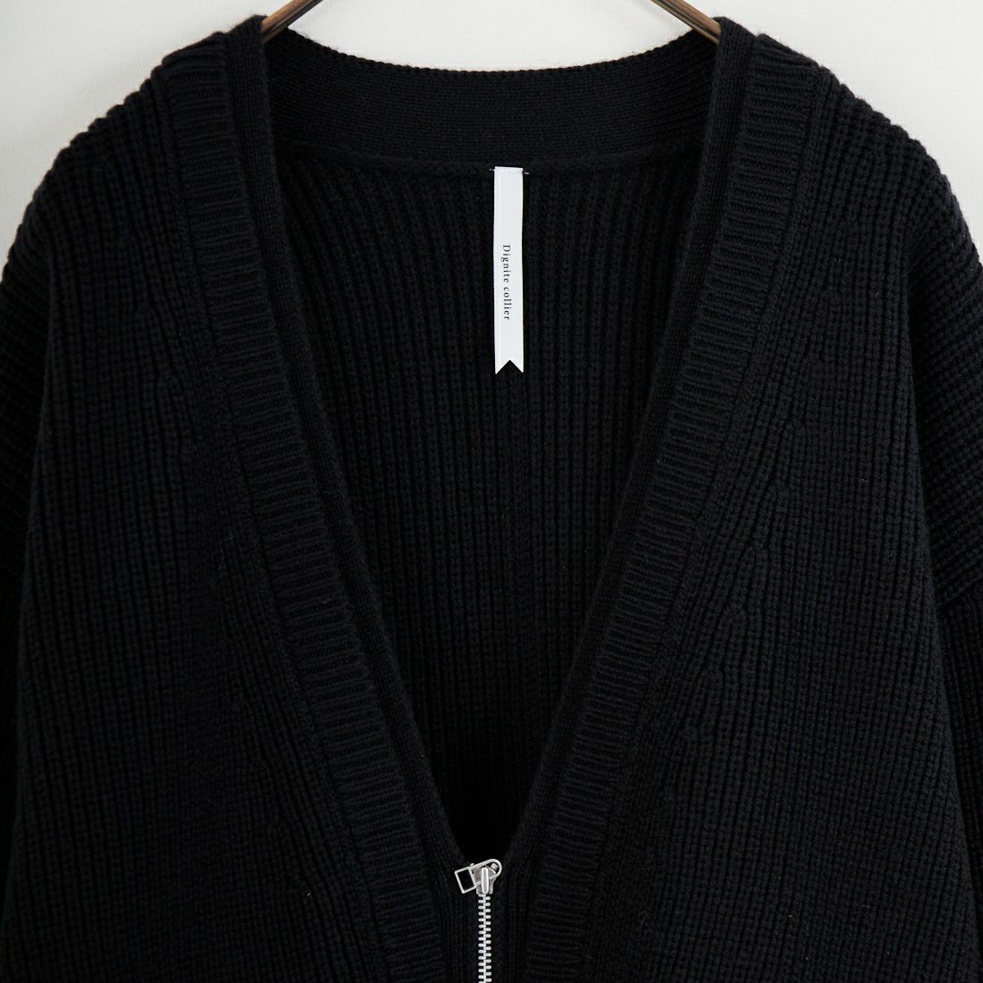 DIGNITE COLLIER [ディニテコリエ] ジップニットカーディガン [80256568] 004 ﾌﾞﾗｯｸ
