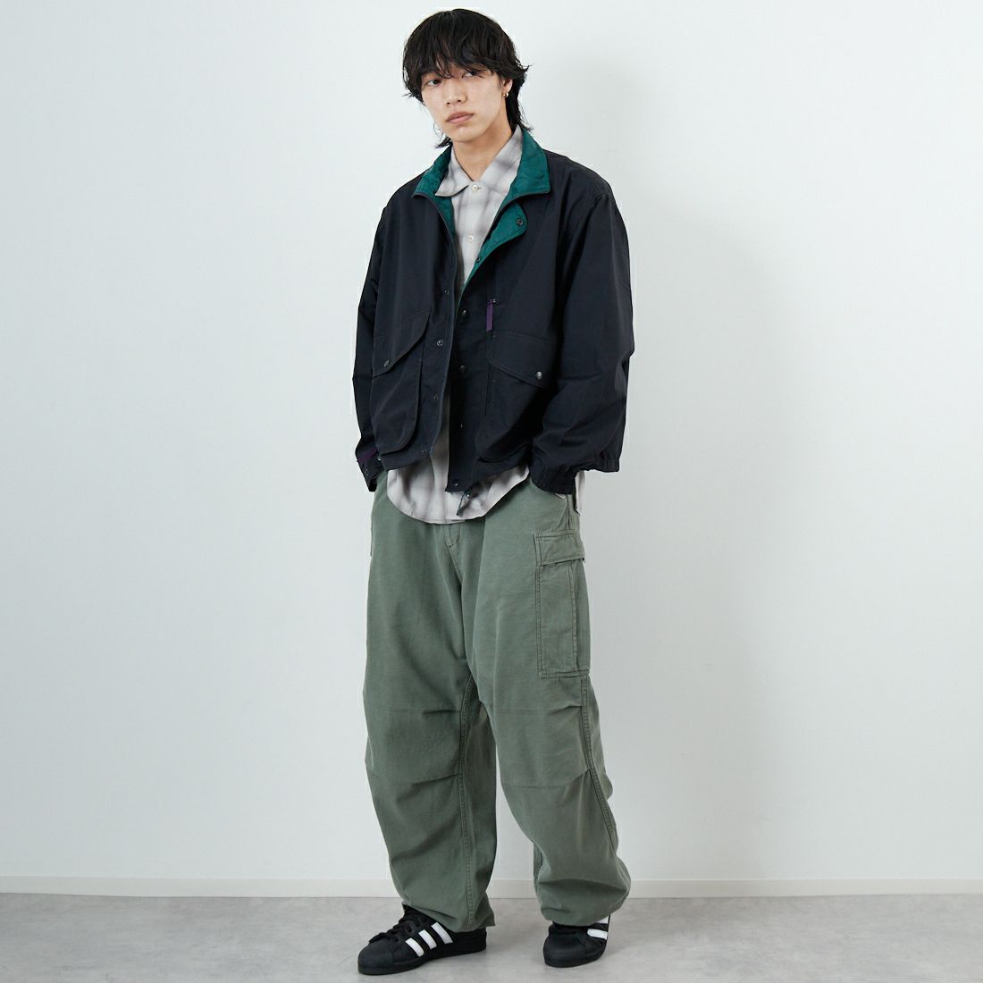 L.L.BEAN [エルエルビーン] Beans ウィンディリッジジャケット [6175-3030] 48 DK.CHAR &&モデル身長：179cm 着用サイズ：M&&