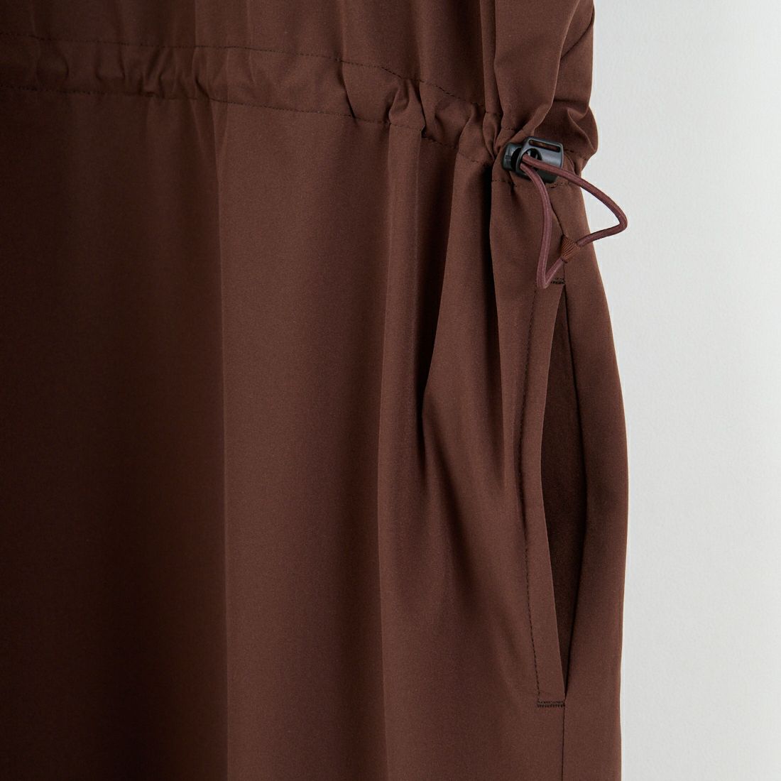 Americana × JEANS FACTORY [アメリカーナ × ジーンズファクトリー] 別注 4WAYストレッチ ウエストギャザー マキシ丈ワンピース [ASO-S-849-JF] ﾌﾞﾗｳﾝ