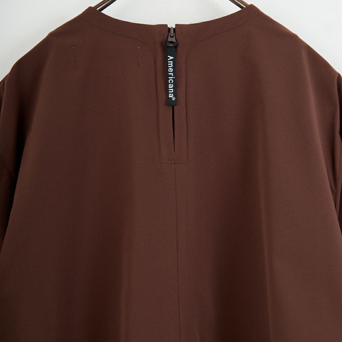 Americana × JEANS FACTORY [アメリカーナ × ジーンズファクトリー] 別注 4WAYストレッチ ウエストギャザー マキシ丈ワンピース [ASO-S-849-JF] ﾌﾞﾗｳﾝ