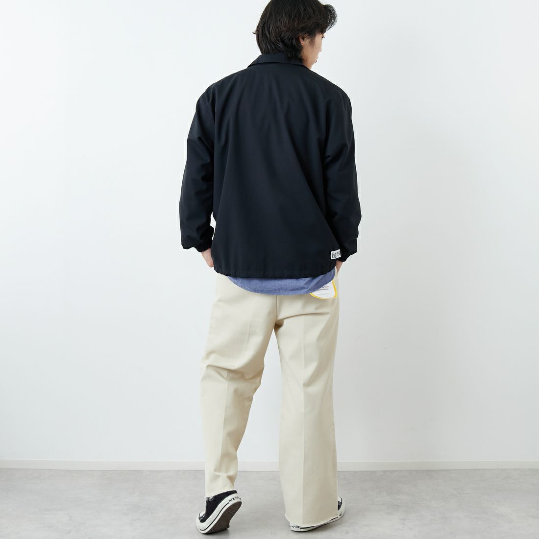 Marmot [マーモット] 別注 メリノウール コーチジャケット [MTSS26MJK330IN-JF] BLACK &&モデル身長：179cm 着用サイズ：L&&