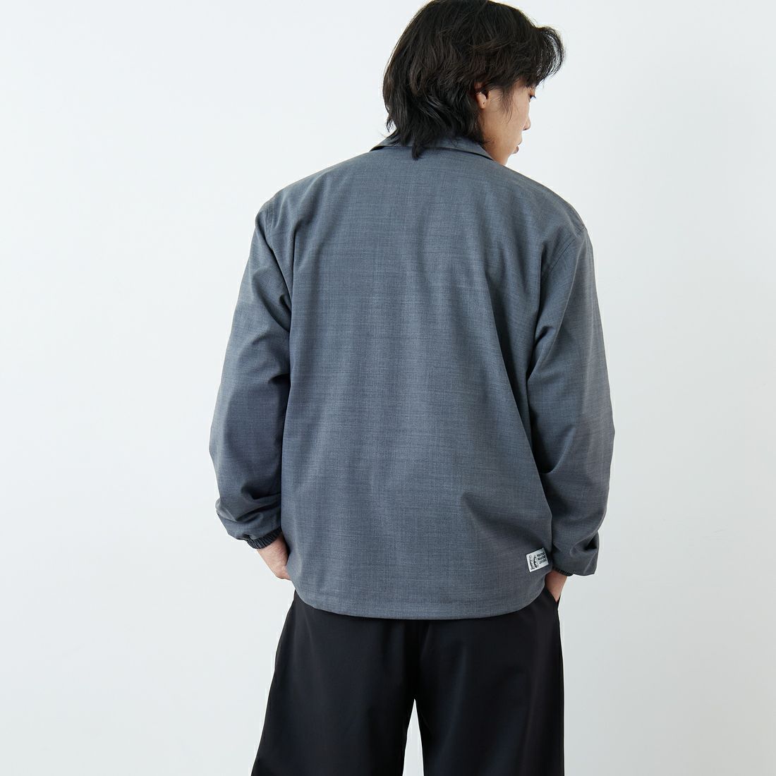 Marmot [マーモット] 別注 メリノウール コーチジャケット [MTSS26MJK330IN-JF] GRAY &&モデル身長：179cm 着用サイズ：L&&