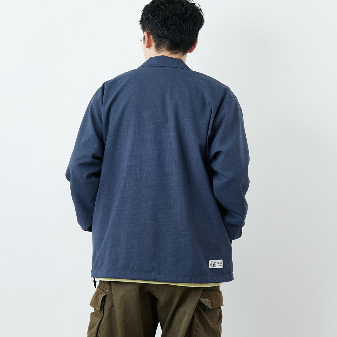 Marmot [マーモット] 別注 メリノウール コーチジャケット [MTSS26MJK330IN-JF] NAVY &&モデル身長：168cm 着用サイズ：L&&