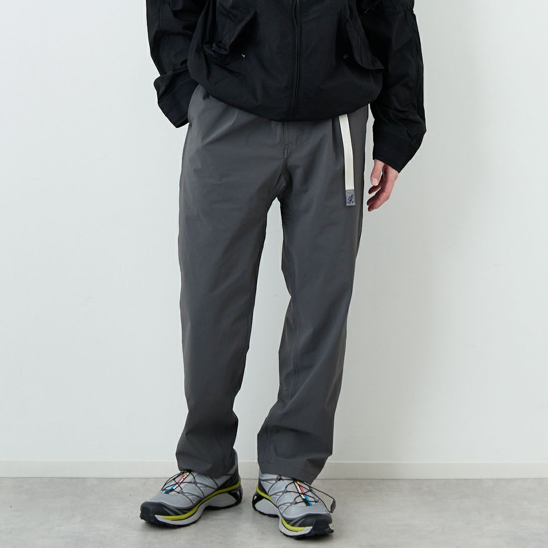 GRAMiCCi [グラミチ] 別注 エブリデイ ナイロンパンツ [GUP6-S2013-JF] GRAY &&モデル身長：168cm 着用サイズ：L&&