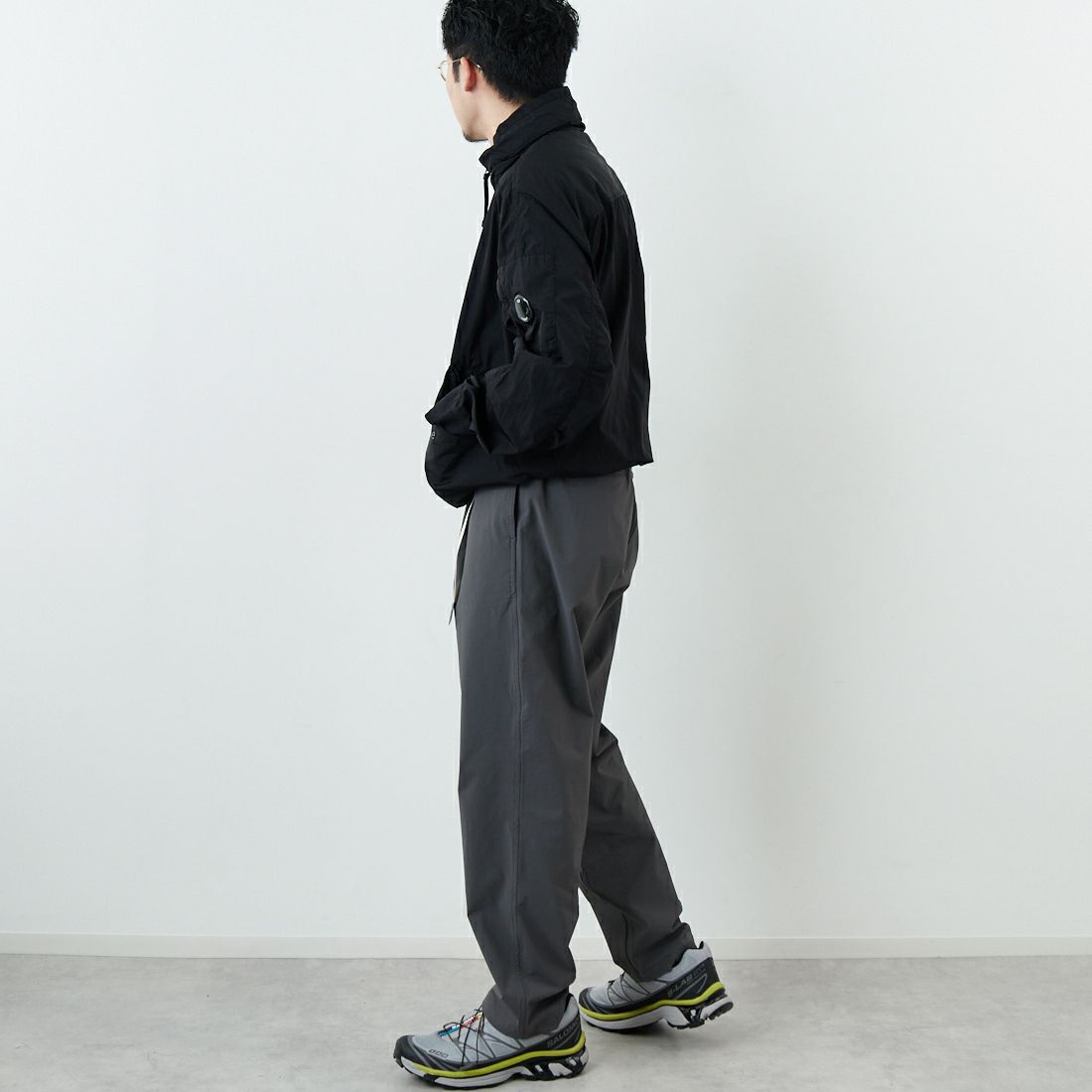 GRAMiCCi [グラミチ] 別注 エブリデイ ナイロンパンツ [GUP6-S2013-JF] GRAY &&モデル身長：168cm 着用サイズ：L&&