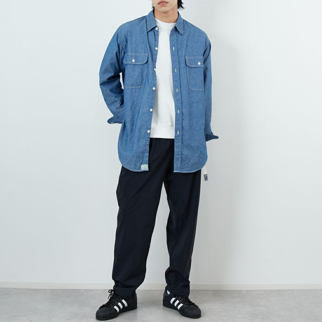 GRAMiCCi [グラミチ] 別注 エブリデイ ナイロンパンツ [GUP6-S2013-JF] BLACK &&モデル身長：179cm 着用サイズ：XL&&