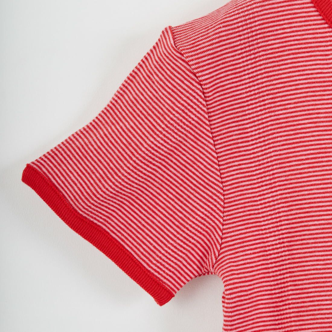 Robert P.Miller [ロバートピーミラー] 別注 クロップド丈 ボーダーヘンリーネックTシャツ [RM261-2265IN-JF] CHERRY