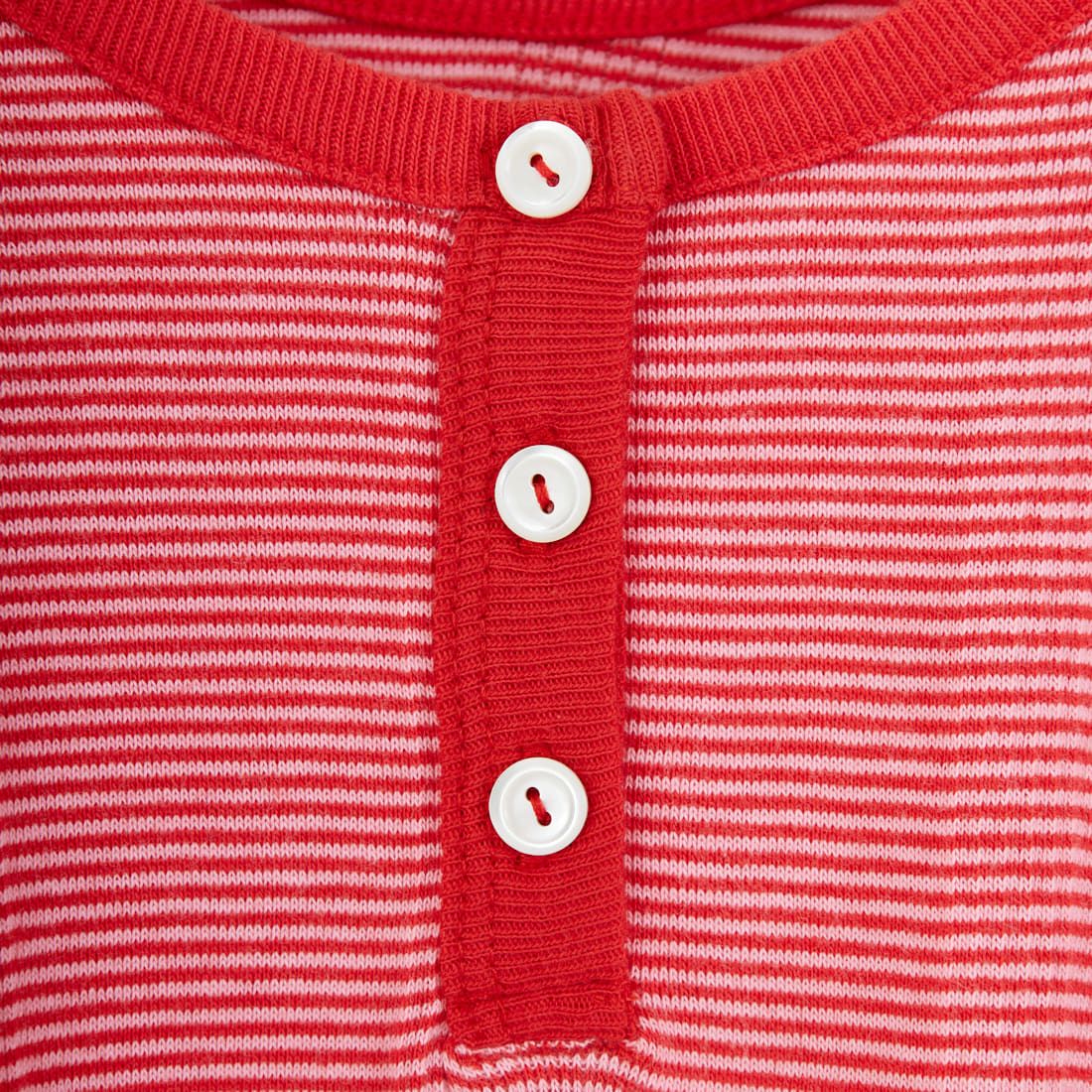 Robert P.Miller [ロバートピーミラー] 別注 クロップド丈 ボーダーヘンリーネックTシャツ [RM261-2265IN-JF] CHERRY