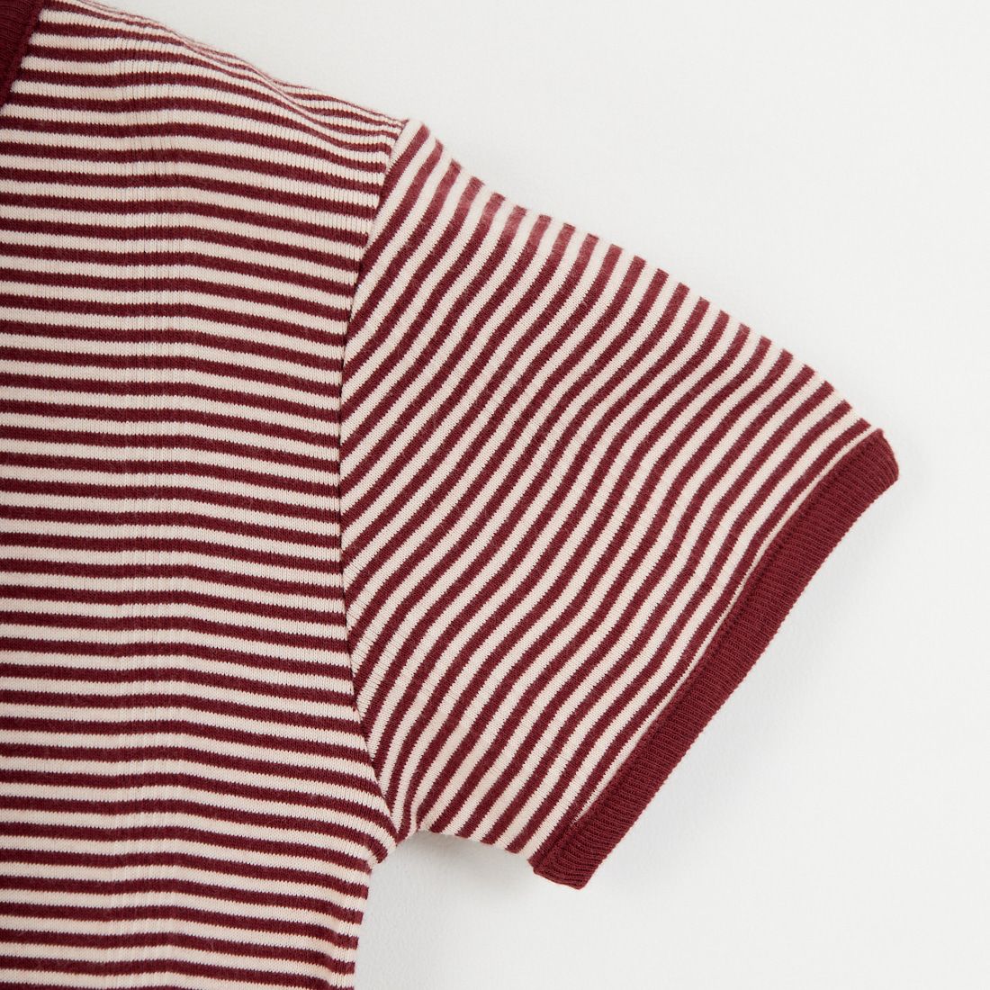 Robert P.Miller [ロバートピーミラー] 別注 クロップド丈 ボーダーヘンリーネックTシャツ [RM261-2265IN-JF] CLAY