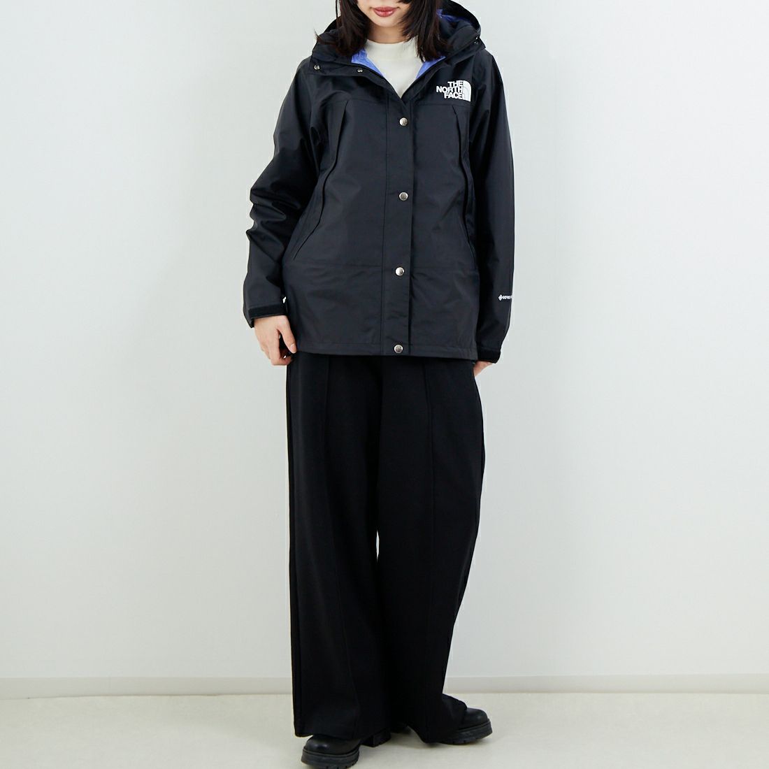 THE NORTH FACE [ザ ノースフェイス] マウンテンレインテックスジャケット [NPW62552] K &&モデル身長：162cm 着用サイズ：M&&