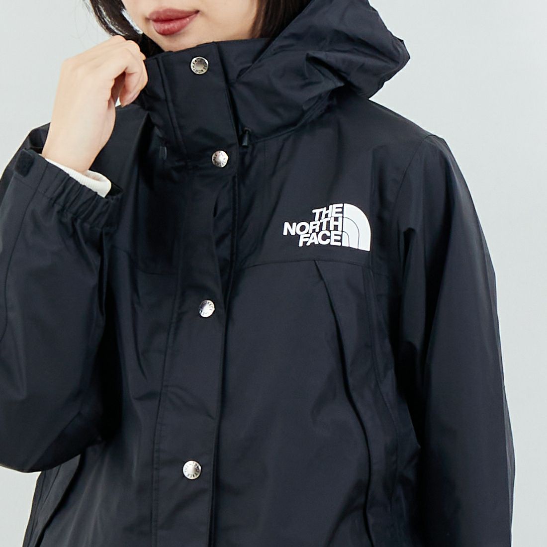 THE NORTH FACE [ザ ノースフェイス] マウンテンレインテックスジャケット [NPW62552] K &&モデル身長：162cm 着用サイズ：M&&