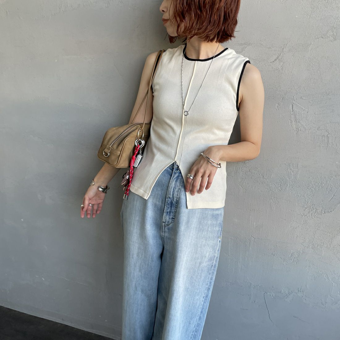 IVO/BLK&&モデル身長：158cm 着用サイズ：F&&